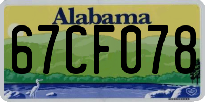 AL license plate 67CF078