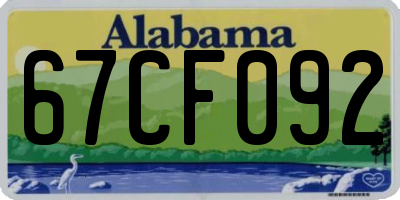 AL license plate 67CF092
