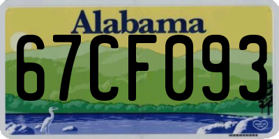 AL license plate 67CF093