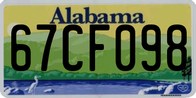 AL license plate 67CF098