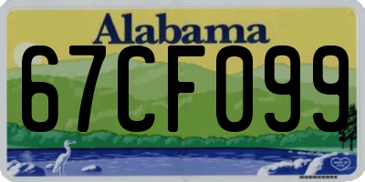 AL license plate 67CF099