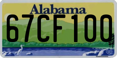 AL license plate 67CF100