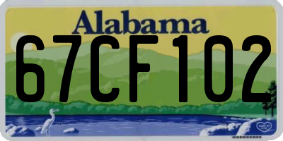 AL license plate 67CF102