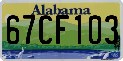 AL license plate 67CF103