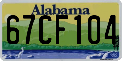 AL license plate 67CF104