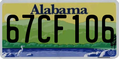 AL license plate 67CF106
