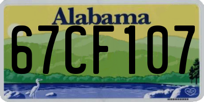 AL license plate 67CF107