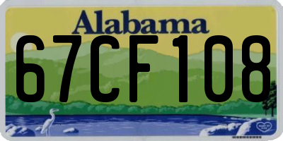 AL license plate 67CF108