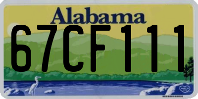 AL license plate 67CF111