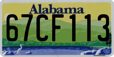 AL license plate 67CF113