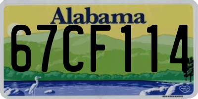 AL license plate 67CF114