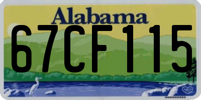 AL license plate 67CF115