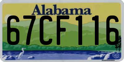 AL license plate 67CF116