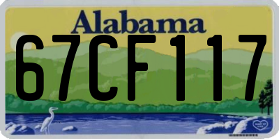 AL license plate 67CF117