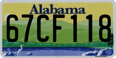 AL license plate 67CF118