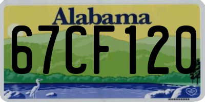 AL license plate 67CF120