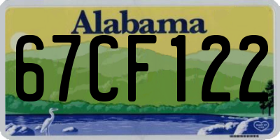 AL license plate 67CF122