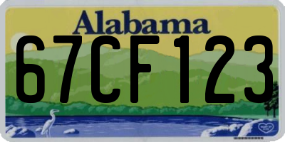 AL license plate 67CF123