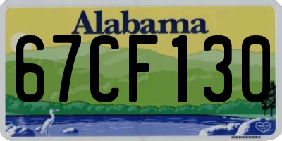 AL license plate 67CF130