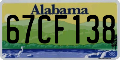 AL license plate 67CF138