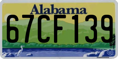 AL license plate 67CF139