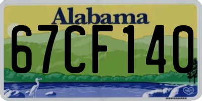 AL license plate 67CF140