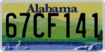 AL license plate 67CF141