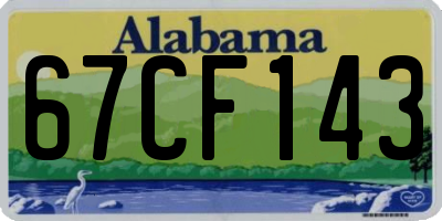 AL license plate 67CF143