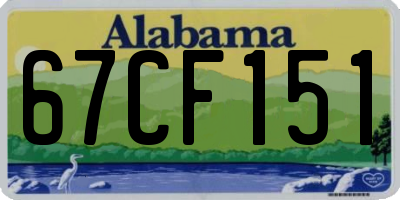 AL license plate 67CF151