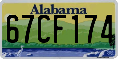 AL license plate 67CF174