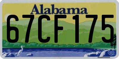 AL license plate 67CF175