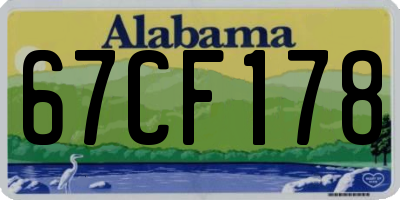 AL license plate 67CF178