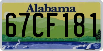 AL license plate 67CF181
