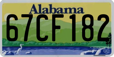 AL license plate 67CF182