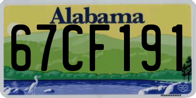AL license plate 67CF191