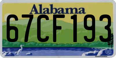AL license plate 67CF193