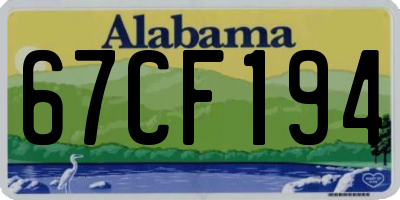 AL license plate 67CF194