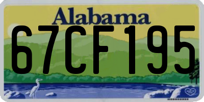 AL license plate 67CF195