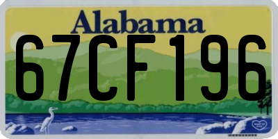 AL license plate 67CF196
