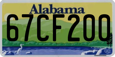 AL license plate 67CF200