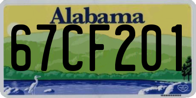 AL license plate 67CF201