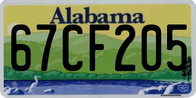 AL license plate 67CF205