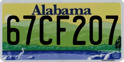 AL license plate 67CF207