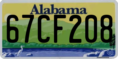 AL license plate 67CF208