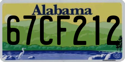 AL license plate 67CF212
