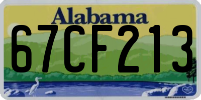 AL license plate 67CF213