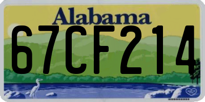 AL license plate 67CF214