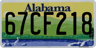 AL license plate 67CF218