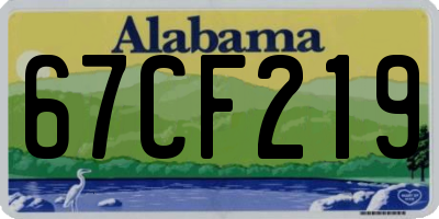 AL license plate 67CF219