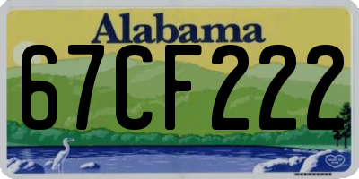 AL license plate 67CF222